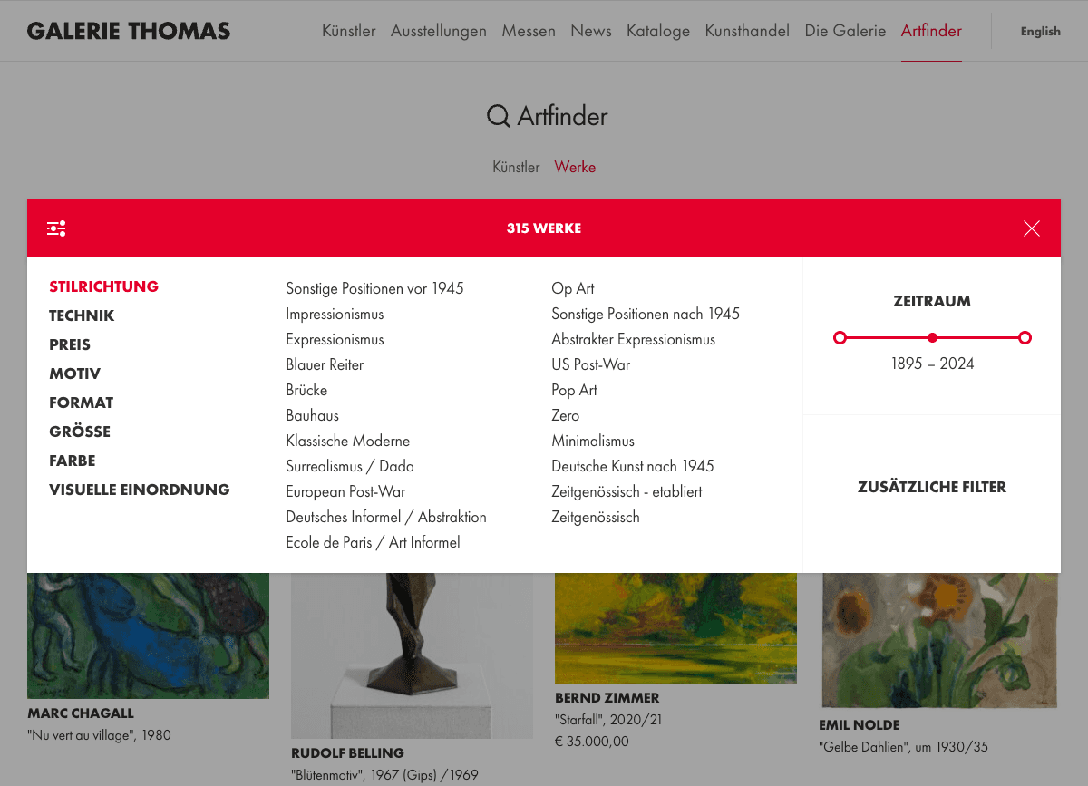 Galerie Thomas – Website