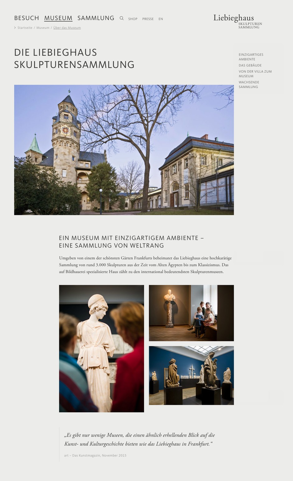 Liebieghaus Skulpturen Sammlung – Website