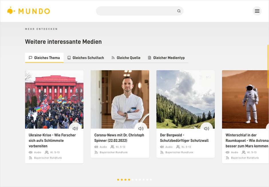 MUNDO – Bildungsmediathek – Website