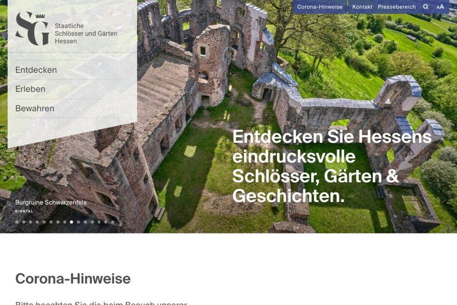 Staatliche Schlösser und Gärten Hessen – Website